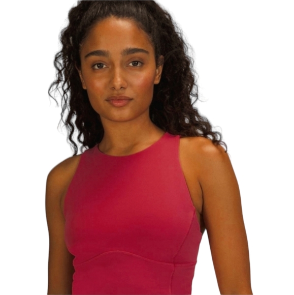Lululemon Key To Balance Nulu High Neck Red Tank Top Size 6 - Picture 5 of 11
